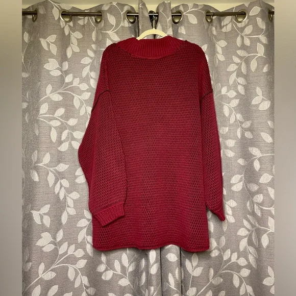 Free People Maisie Oversized Sweater Cranberry Fudge - Picture 6 of 6